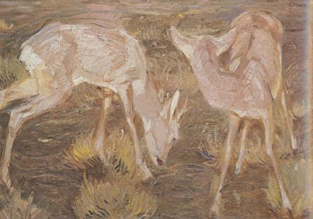 Franz Marc Deer at Dusk (mk34) China oil painting art